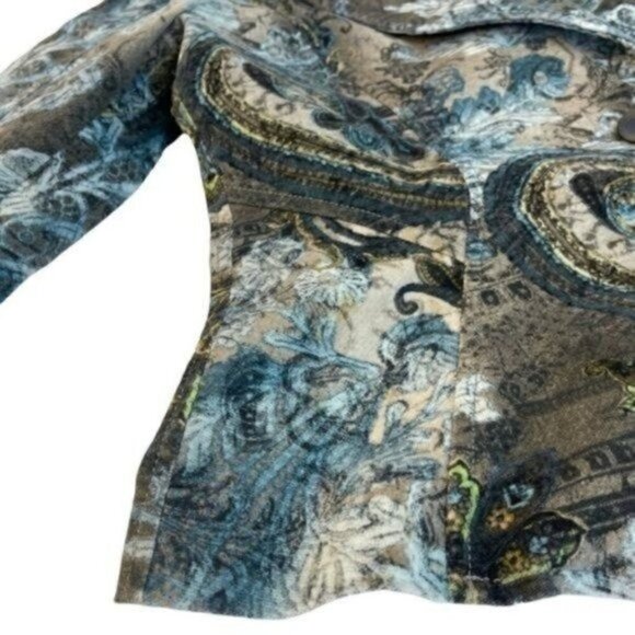 Javier Simorra Barcelona floral paisley blazer jacket lined shoulder pads size 4 - Picture 9 of 12